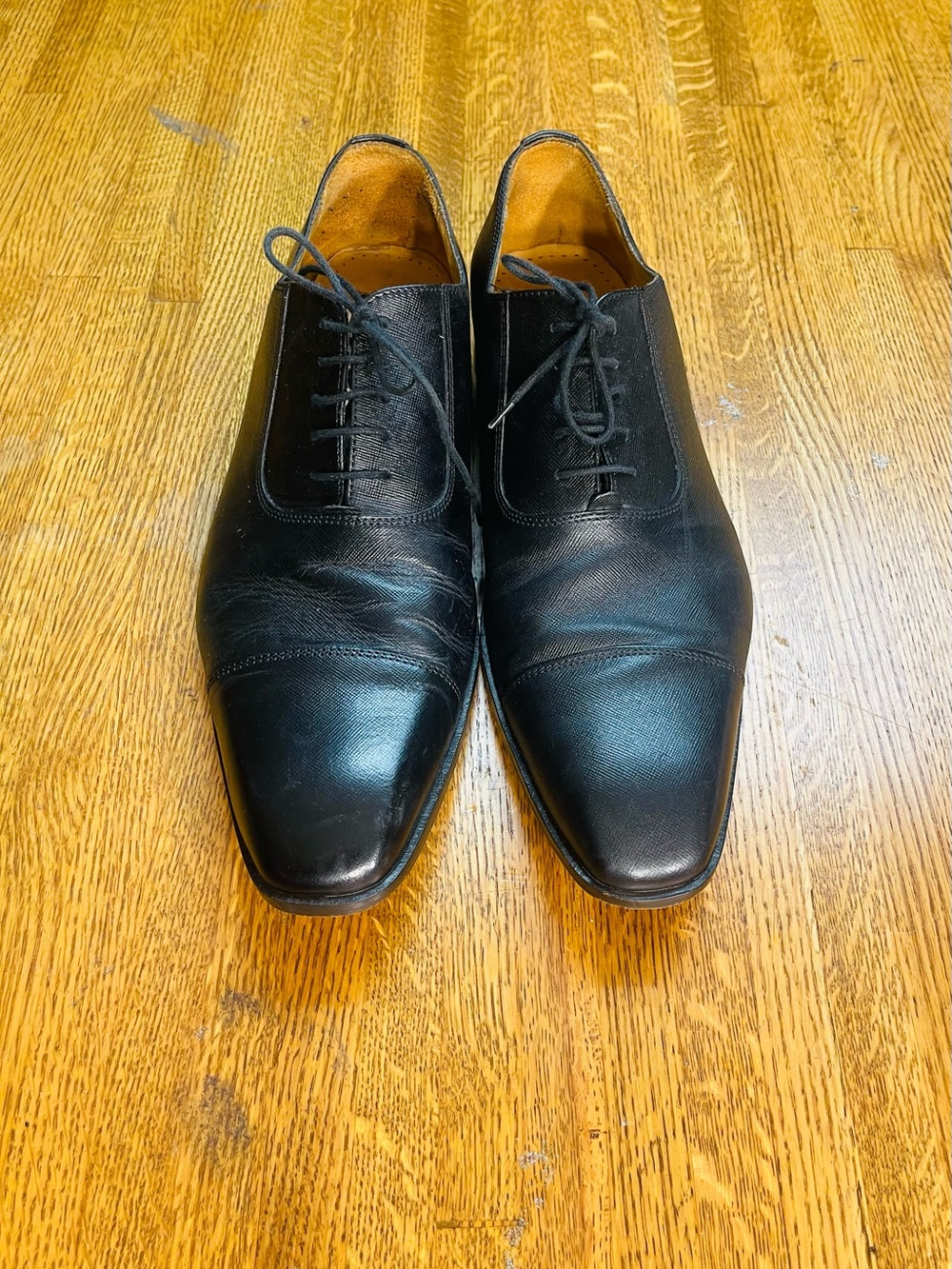 Mercanti Florentini Black Men's Leather Oxford Dress Shoes